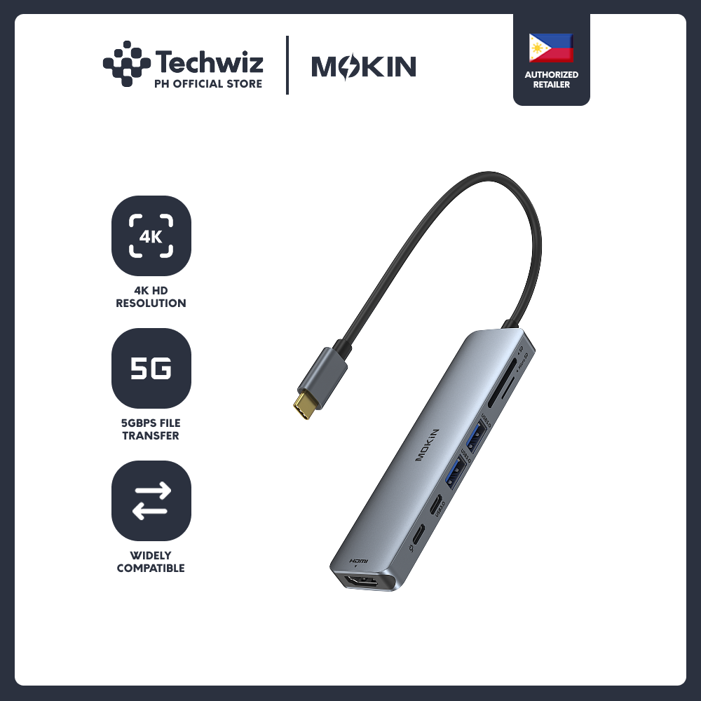 MOKiN 7 in 1 USB C Hub HDMI Adapter for MacBook Pro/Air - PH