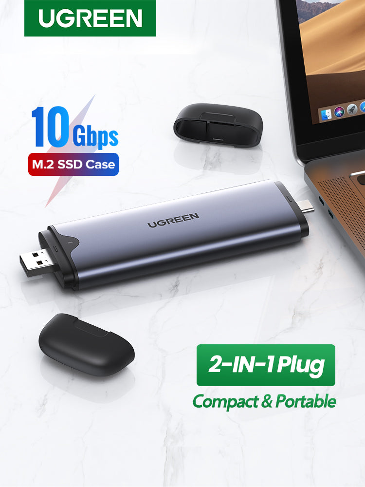 UGREEN USB-C + USB-A M.2 M-Key SSD Enclosure 10G