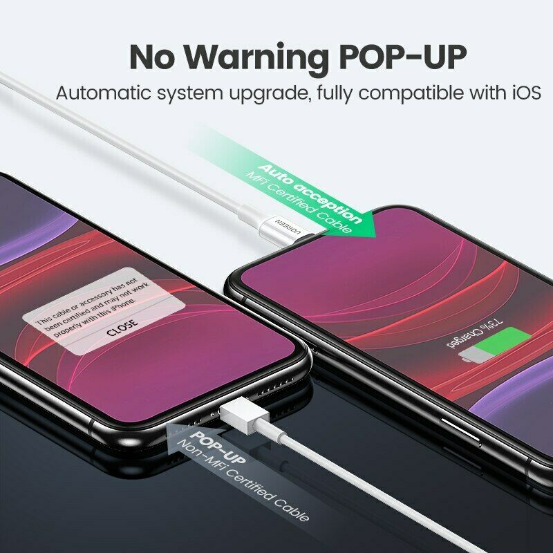 UGREEN USB MFi Certified Lightning cable with ABS case for Charging and Data Syncing