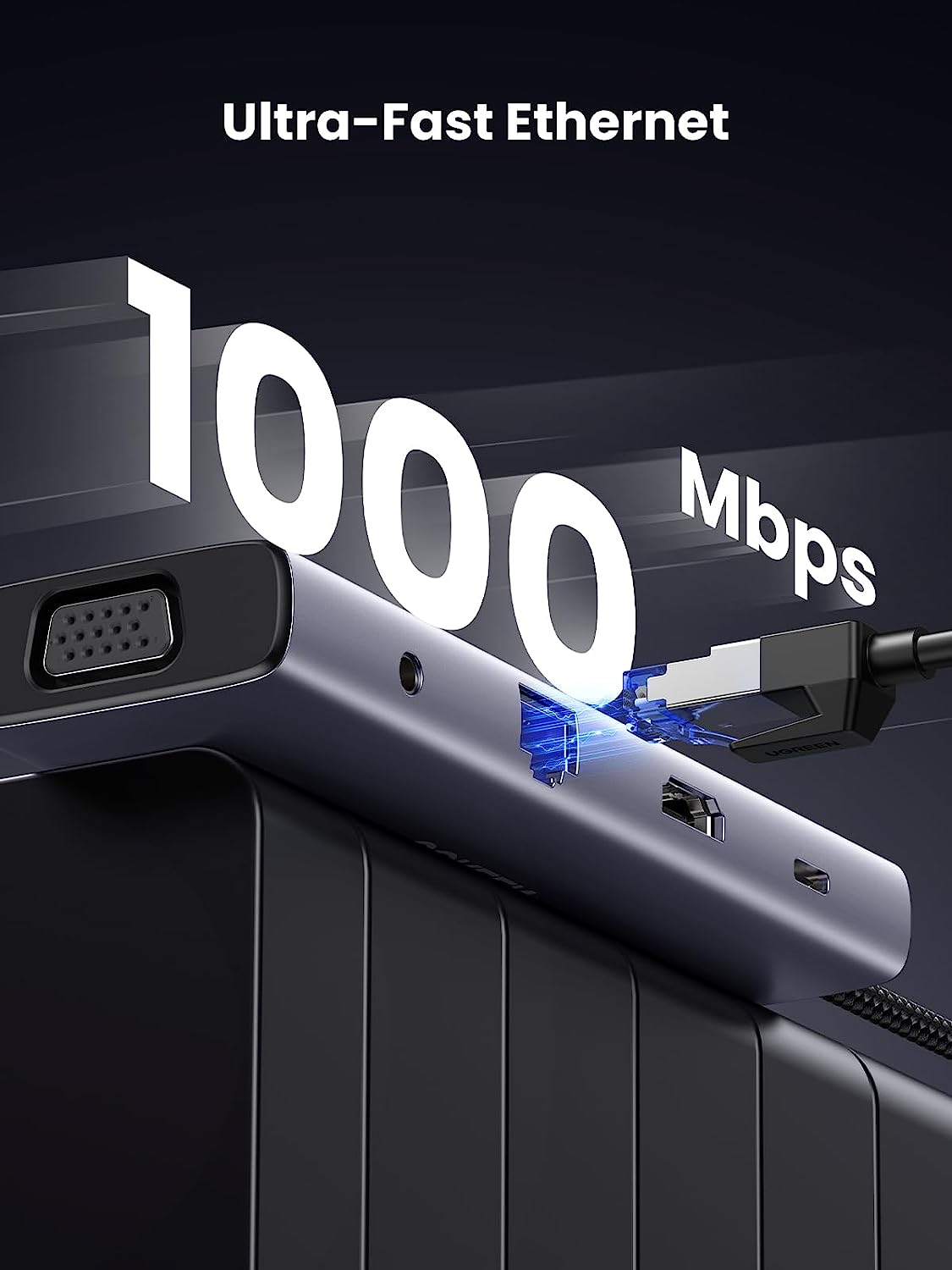 UGREEN USB C to HDMI 4k 30hz | VGA | 3x USB 3.0 | RJ45 | SD/TF | PD | 3.5mm 10 in 1 Hub