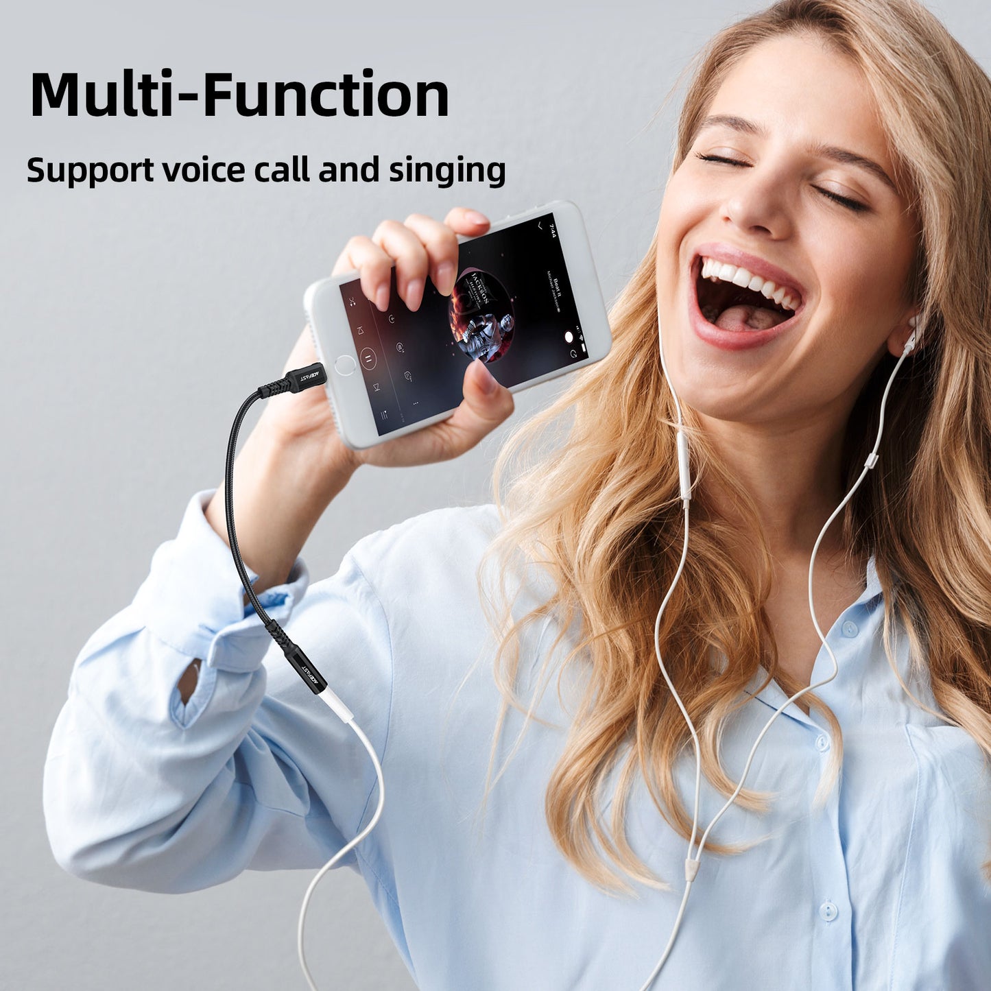 ACEFAST C1-05 Lightning to 3.5mm Aluminum Alloy Headphones Adapter Cable