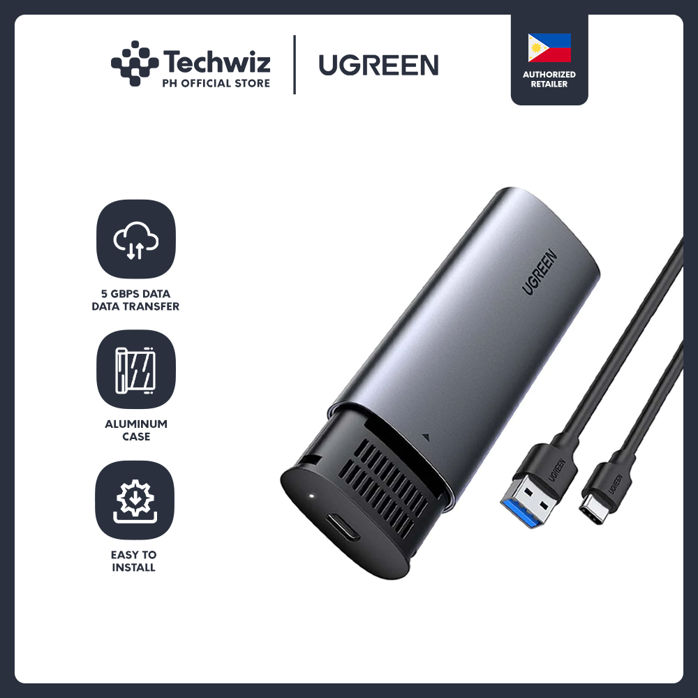 UGREEN 5Gbps / 10Gbps M.2 ME-Key NVMe SATA Enclosure With Cable