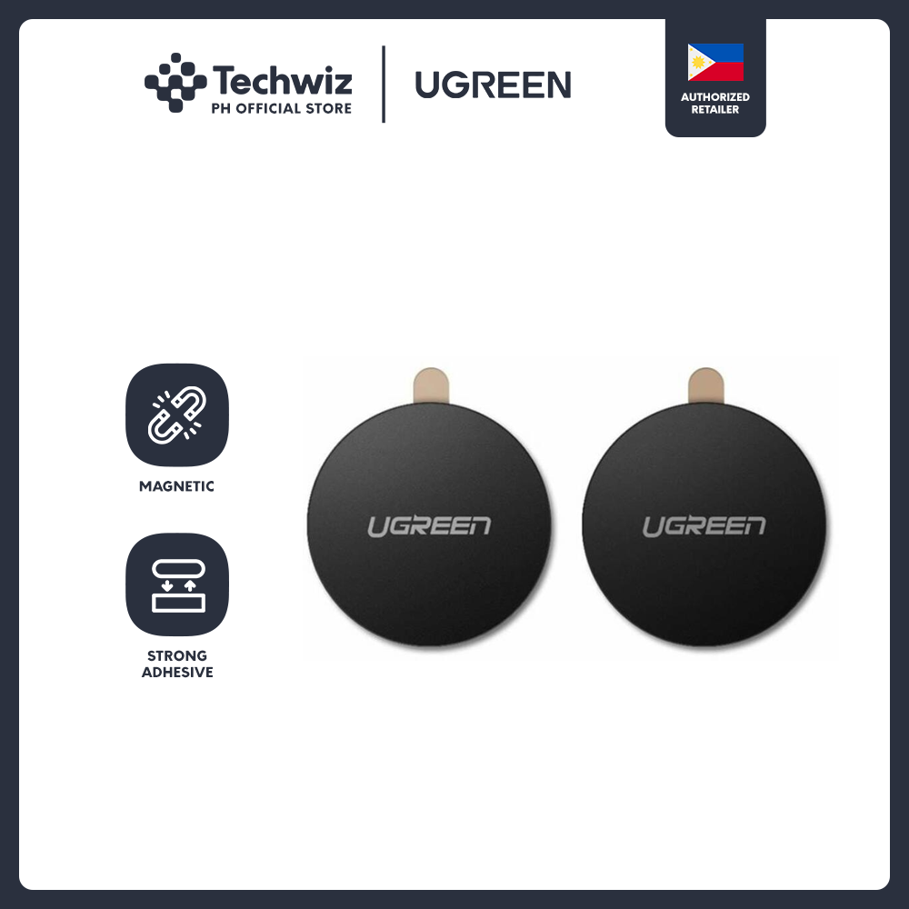 UGREEN Metal Plate for Magnetic Phone Stand 2 Pack Rectangular + Rounded