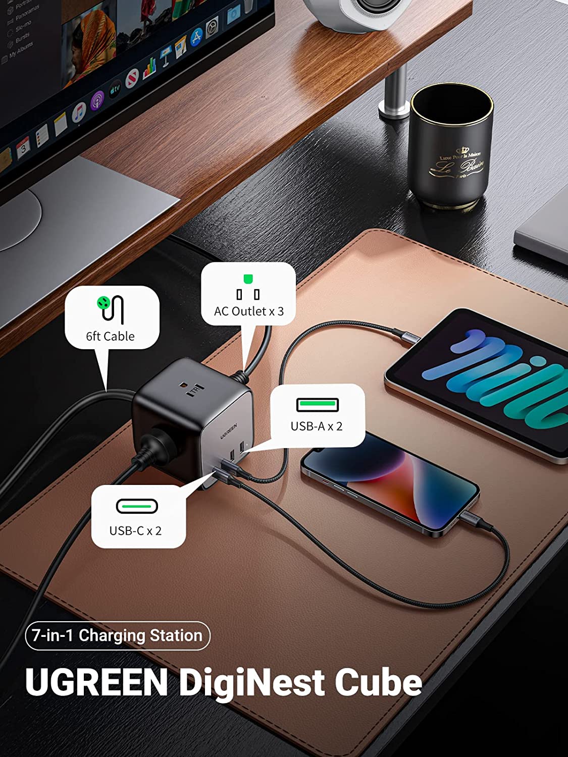 UGREEN Nexode 65W DigiNest Cube (2C2A)