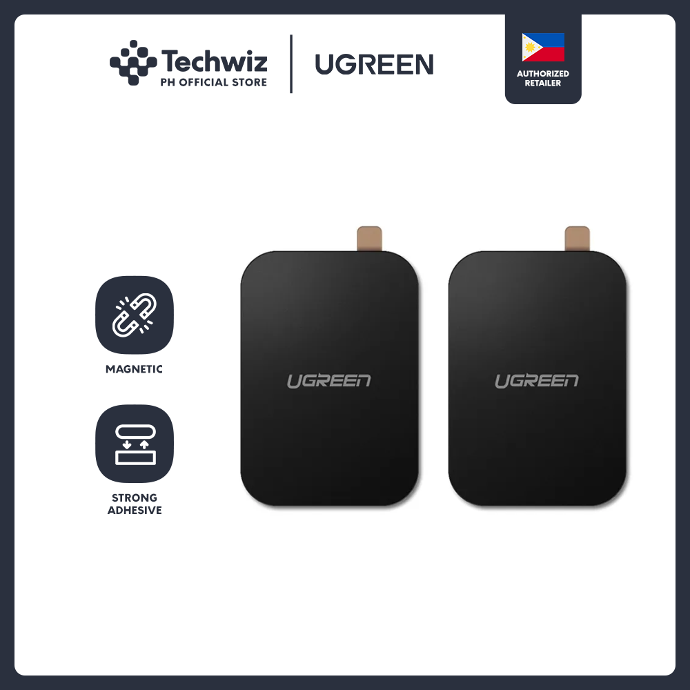 UGREEN Metal Plate for Magnetic Phone Stand 2 Pack Rectangular + Rounded