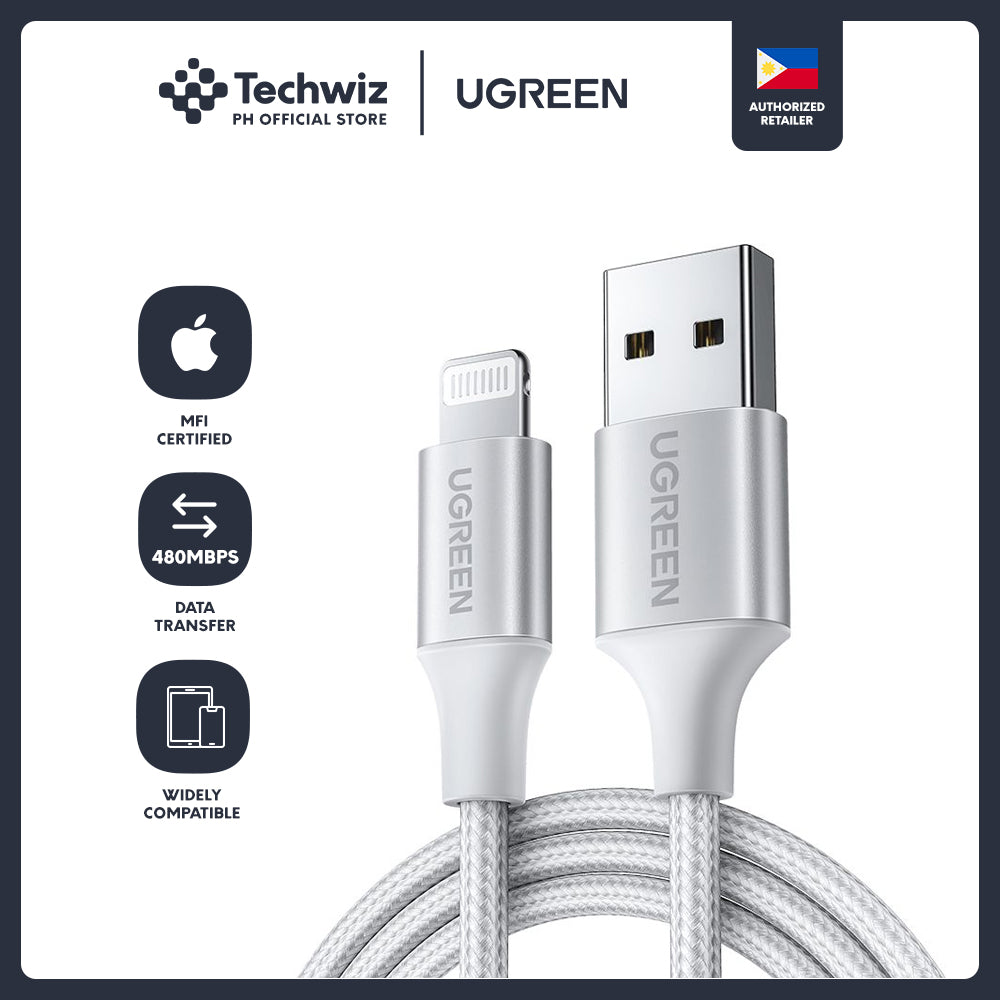 UGREEN Nylon Braided MFi Certified Lightning to USB Data and Charging Cable for Apple - PH
