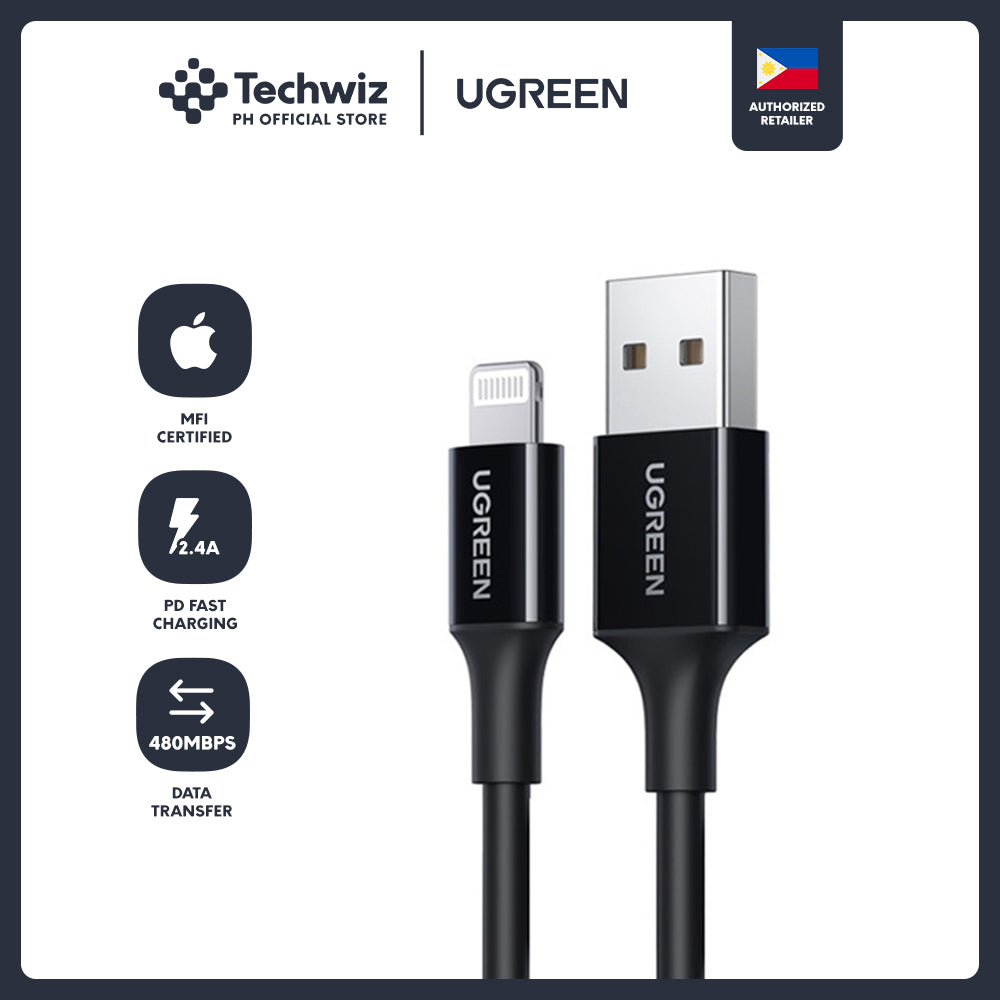 UGREEN USB MFi Certified Lightning cable with ABS case for Charging and Data Syncing