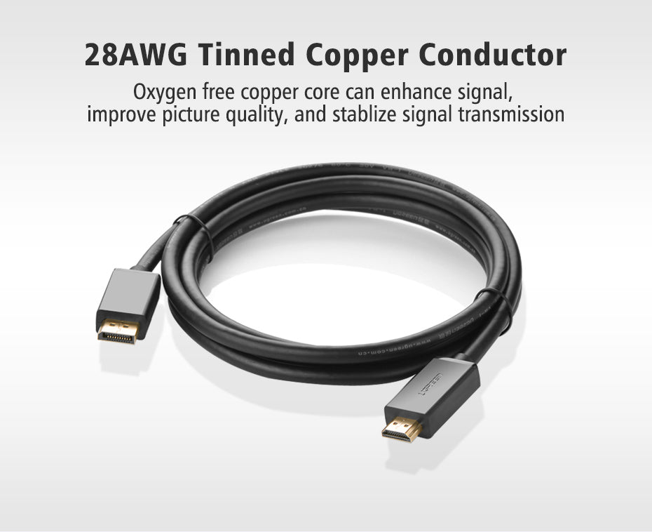 UGREEN 4K DP DisplayPort (Source) HDMI (Display) Cable - PH