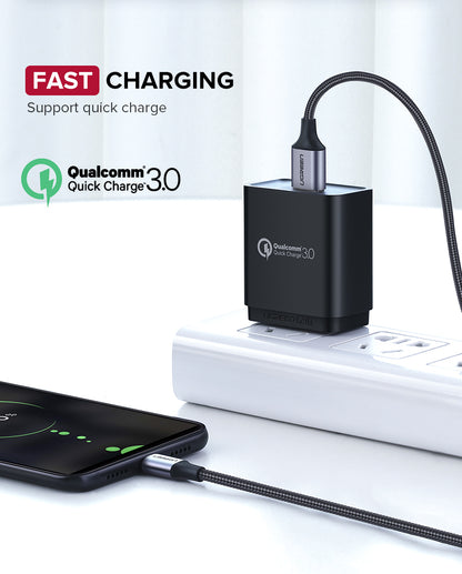 UGREEN Micro USB 2.0 Quick Charger QC 3.0 Braided Cable Fast Charger