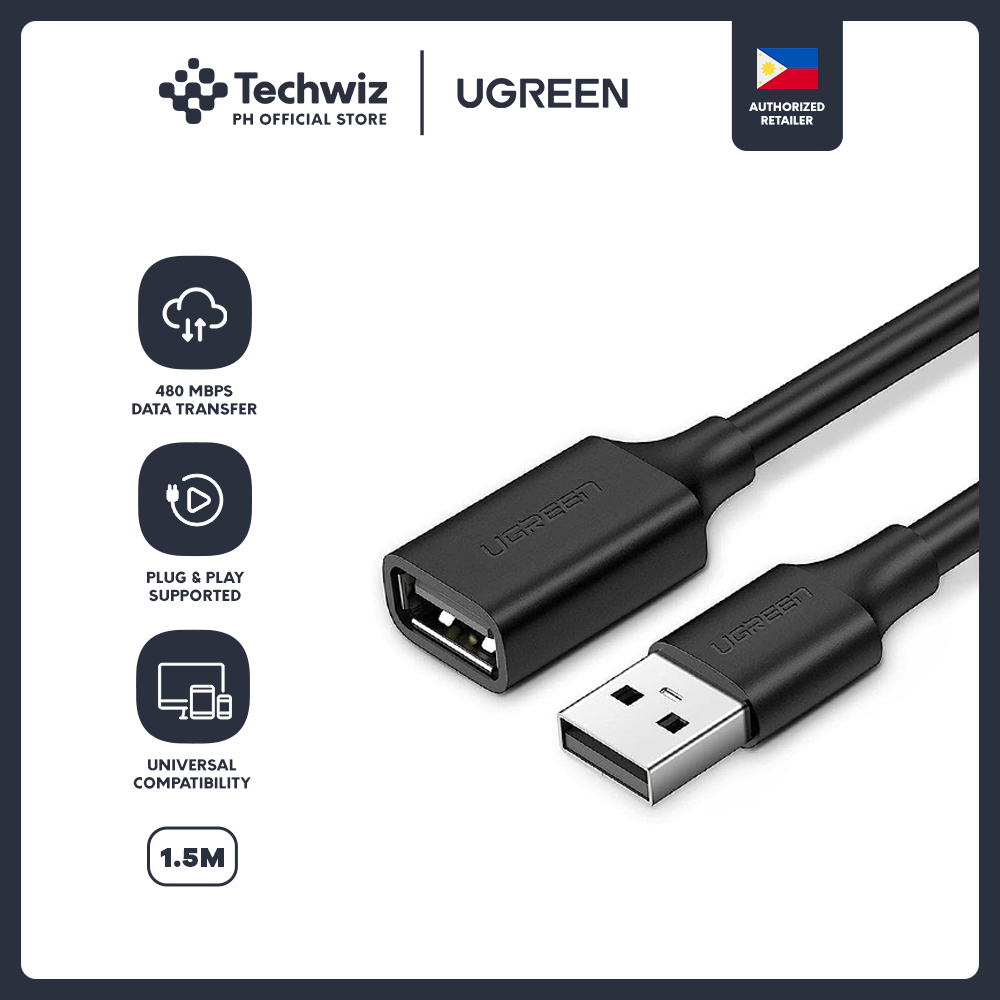 UGREEN USB 2.0 A Male to A Female Cable (Black)