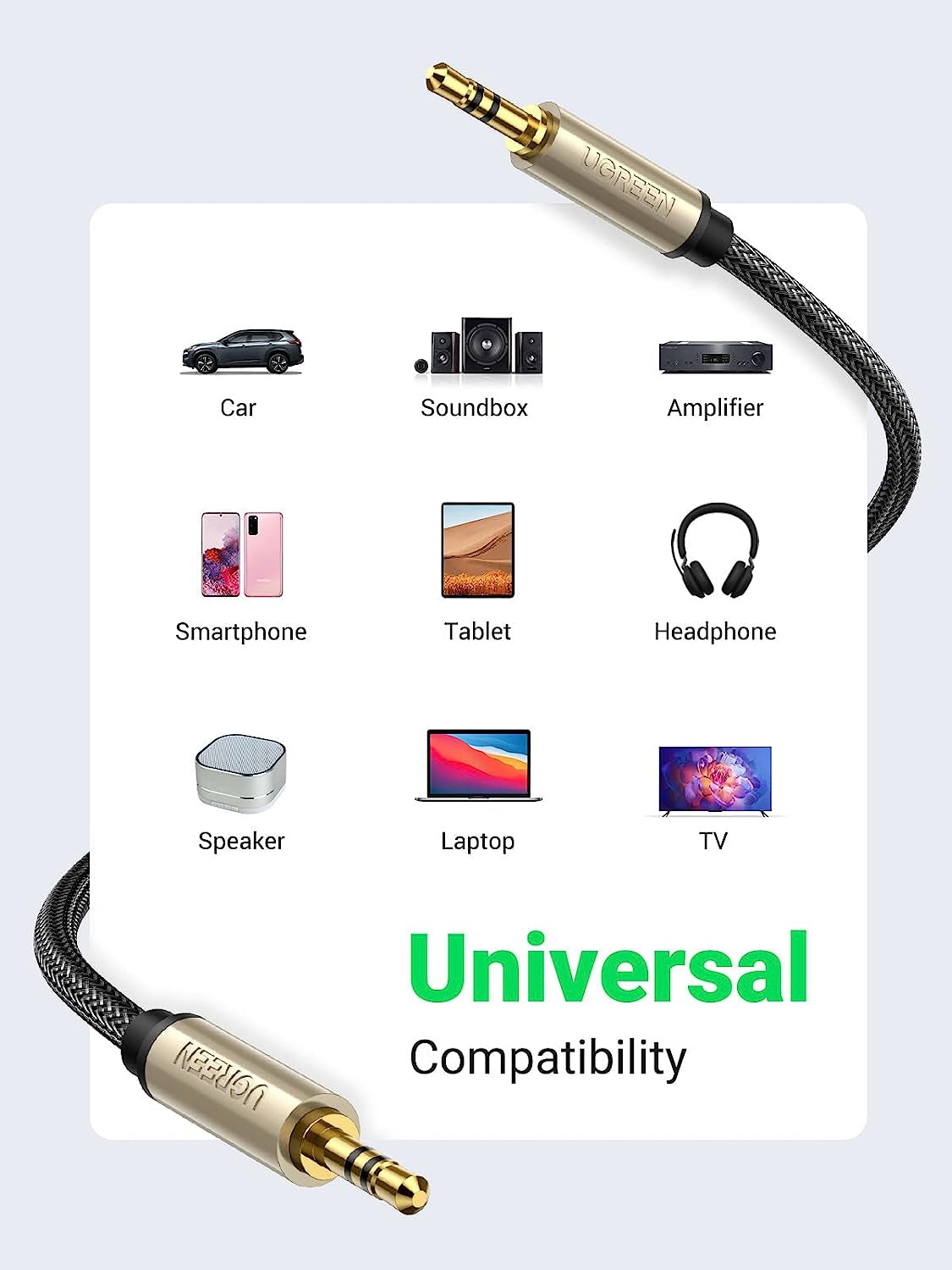 UGREEN 3.5mm Male to Male Aux Stereo Cable