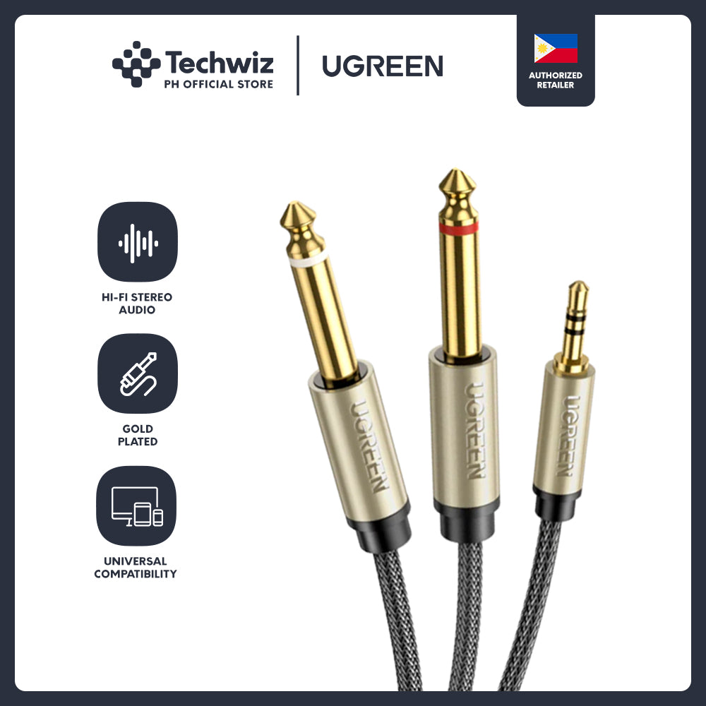 UGREEN 3.5mm TRS to Dual 6.35mm TS Cable