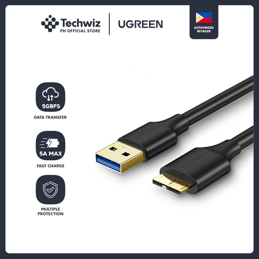 [Techwiz] UGREEN USB 3.0 A Male to Micro USB 3.0 Male Cable 1m (Black) - PH