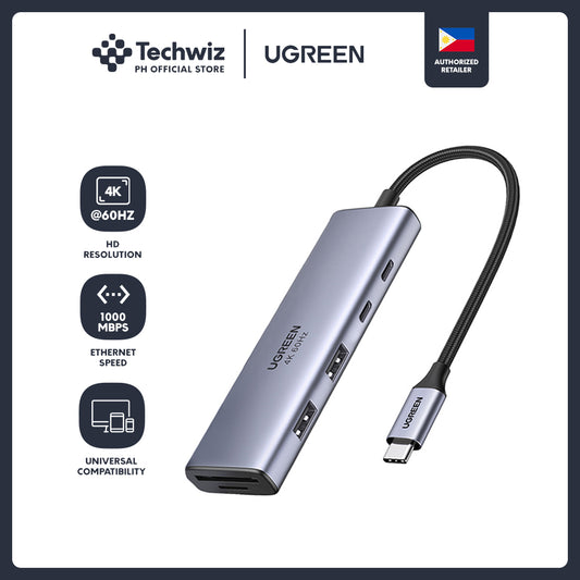 UGREEN 9 in 1 USB C Hub (HDMI, 2 USB-C 5GBps, RJ45, PD100W, 2 USB 3.0, SD/TF Card Reader)