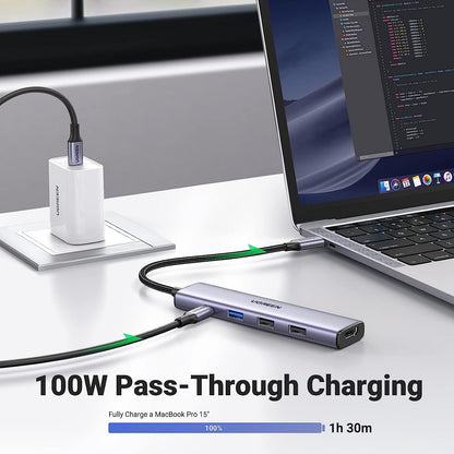 UGREEN USB C 5-in-1 Hub USB-C To HDMI + USB 3.0 +2 x USB  2.0 A +PD Power Converter