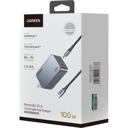 UGREEN NEXODE PRO 100W 3-Port GaN Fast Charger Set US - PH