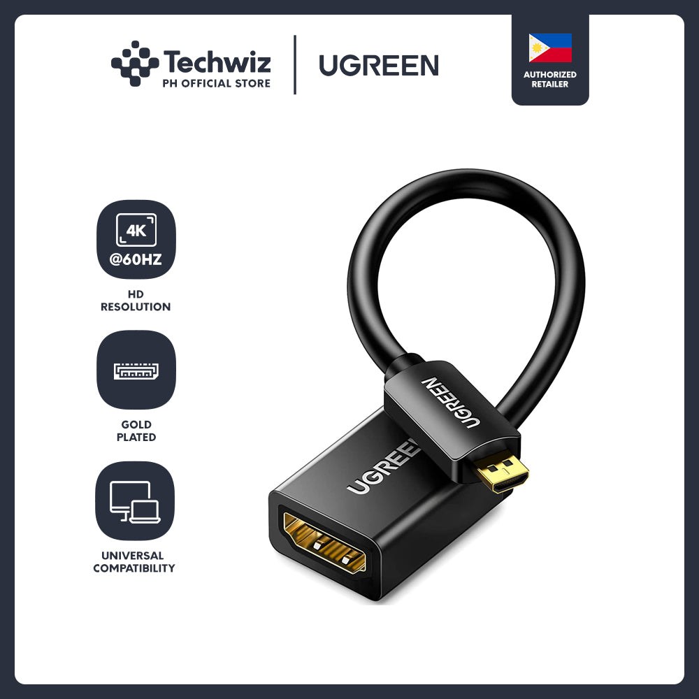 UGREEN Micro HDMI Male to HDMI Female Adapter Cable 22cm