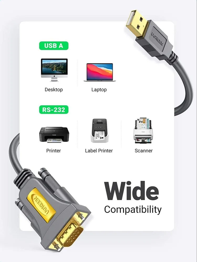 UGREEN USB TO DB9 RS-232 Adapter Cable