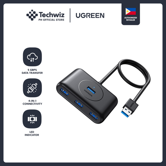 UGREEN USB 3.0 4 Port Hub Splitter with USB Type-C Power Port