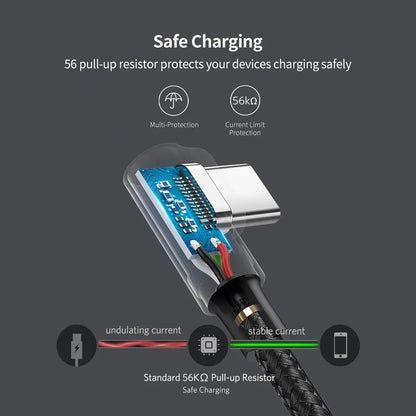 UGREEN (90 Degree) USB-C Male to USB 2.0 3A Data and Charging Cable