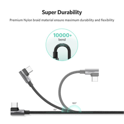 UGREEN (90 Degree) USB-C Male to USB 2.0 3A Data and Charging Cable