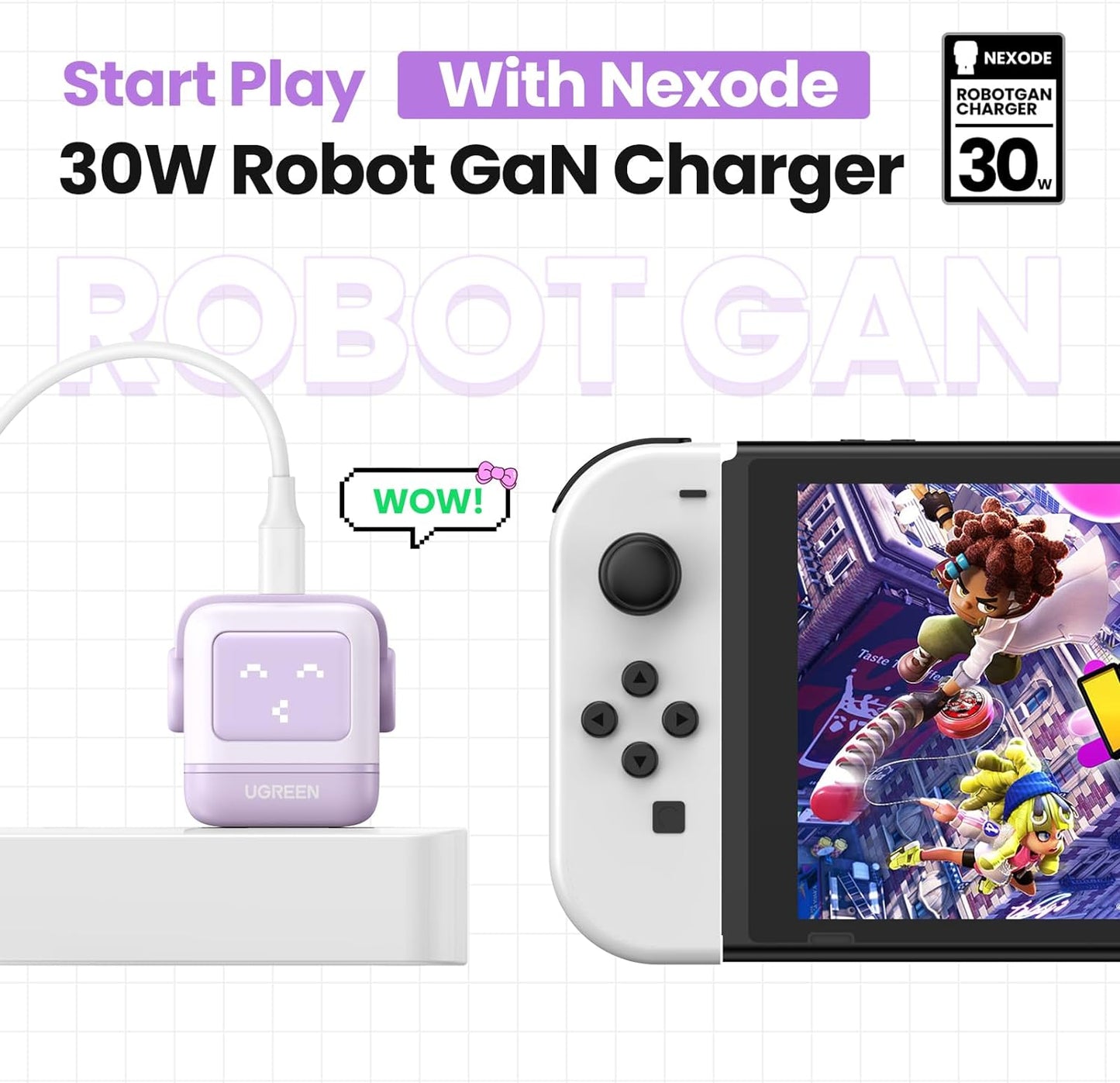 UGREEN Nexode 30W USB-C PD RobotGaN Fast Charger (Purple) - PH