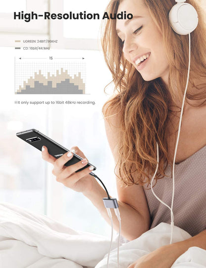 UGREEN USB-C Male To 3.5mm Audio + Type C Female Adapter With Chip