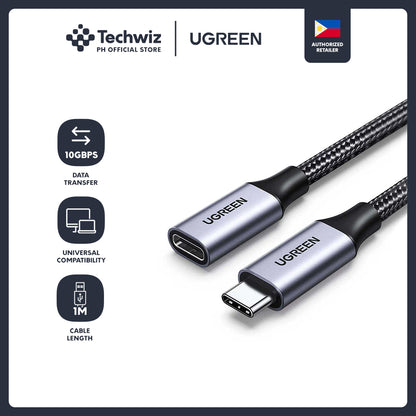[Techwiz] UGREEN USB C Extension Cable, USB C 3.2 Extender Nylon Type C Male to Female Cord Charging & Transfer - PH