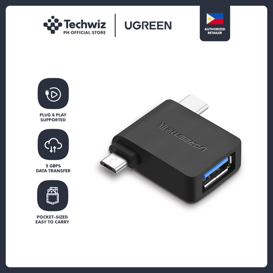 UGREEN USB 3.0 to USB-C + Micro-USB Adapter for Samsung Smartphone Android Syncing