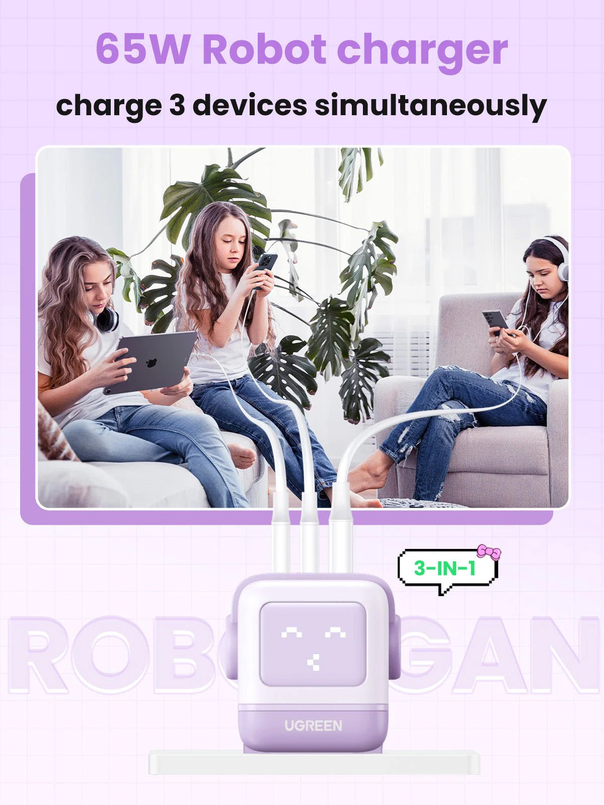 [Techwiz] UGREEN RobotGan 65W Purple – PH