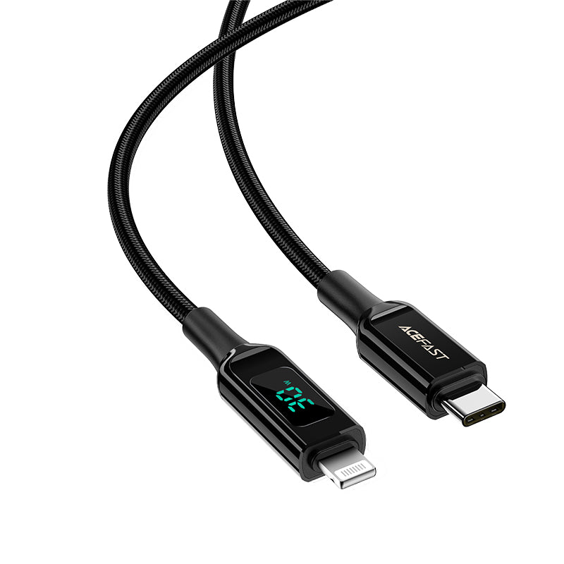 ACEFAST C6-01 USB-C to Lightning Zinc Alloy Digital Display Braided Charging Data Cable
