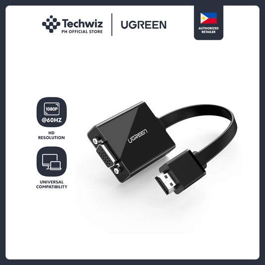 UGREEN 1080P HDMI To VGA 3.5mm Audio Port Micro USB Converter For PC Laptop Ultrabook