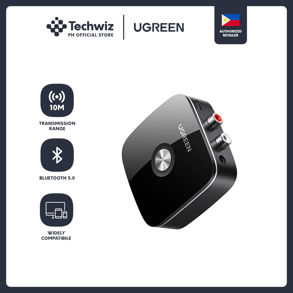 UGREEN Wireless Bluetooth Audio Receiver 5.1 with 3.5mm and 2RCA Adapter