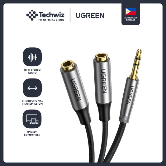 UGREEN 3.5mm AUX Stereo Audio Splitter Cable for Headphones, Earphones or Speakers