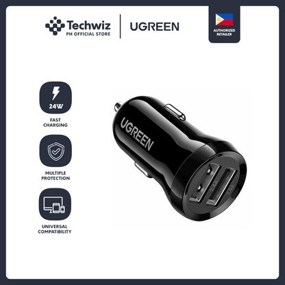 UGREEN Car Charger, Dual USB Car Charger with 24W 4.8A Car Charging Adapter Compatible for iPad Pro Air Mini, Samsung S10 S9 Note 20 Ultra, LG OnePlus Pixel