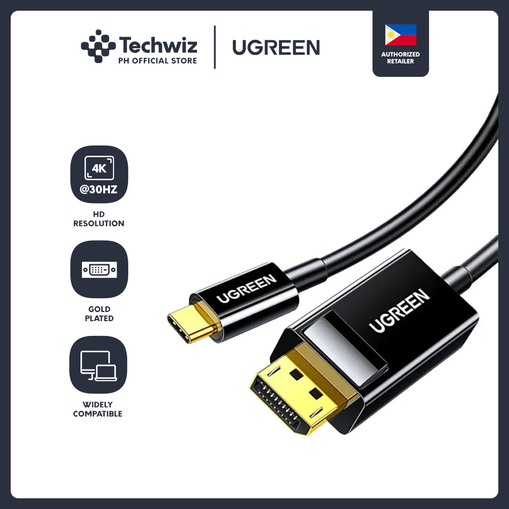 UGREEN USB Type C to DP Cable 1.5m (Black) - PH