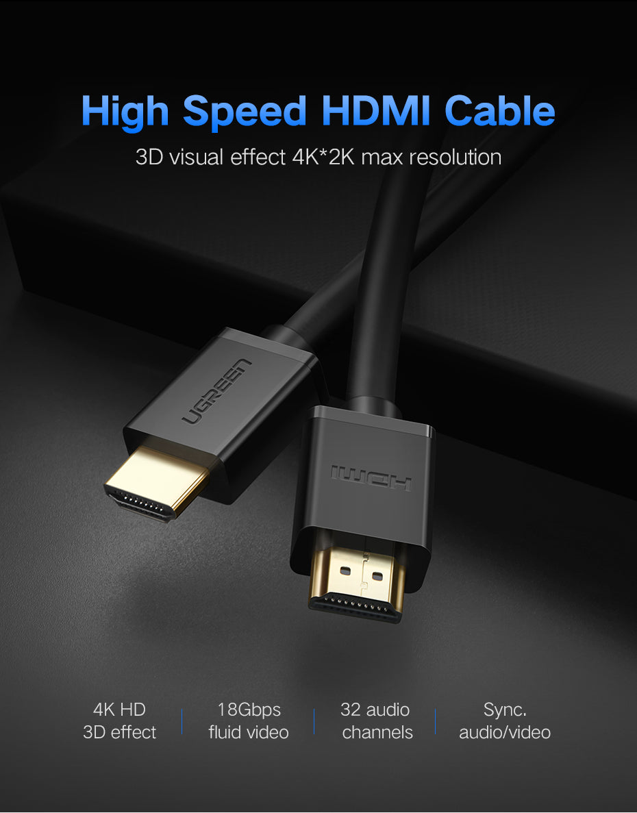 UGREEN HDMI Cable 2.0v Full Copper with Ethernet 1080P HD for TV