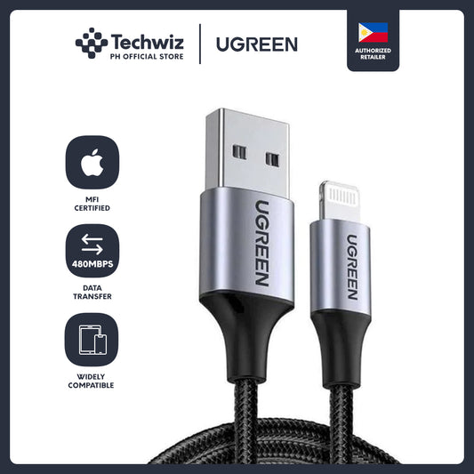 UGREEN Nylon Braided MFi Certified Lightning to USB Data and Charging Cable for Apple - PH