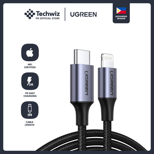 [Techwiz] UGREEN MFi Certified USB-C to Lightning Fast Power Delivery Charging Nylon Braided Cable - PH