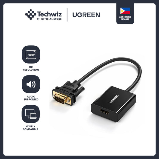 UGREEN 1080P VGA to HDMI Adapter with Audio for Laptop PC Notebook