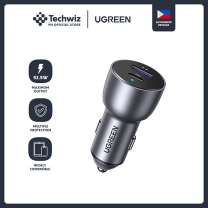 UGREEN 52.5W Aluminum Alloy Shell Car Charger