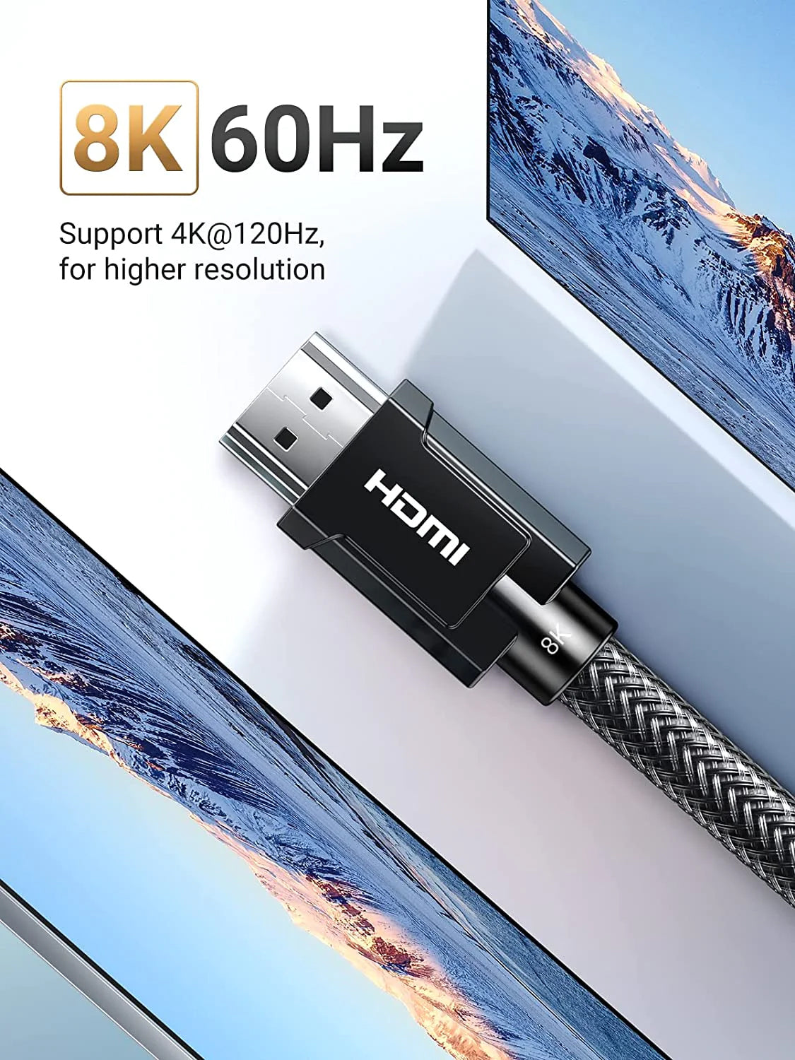 UGREEN 8K HDMI M/M Round Cable Zinc Alloy Shell Braided