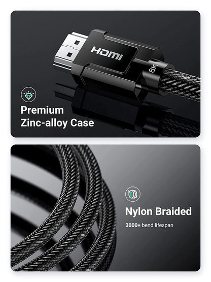 UGREEN 8K HDMI M/M Round Cable Zinc Alloy Shell Braided