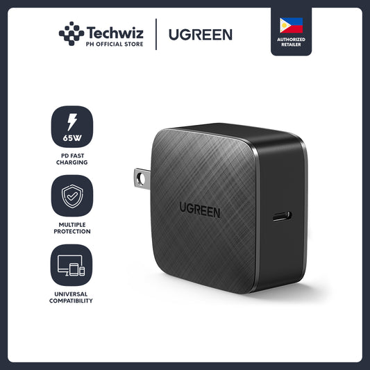 UGREEN USB-C Charger 65W [GaN Tech] PD Fast Charging for MacBook Apple Devices Galaxy Note20/S20/S10 Pixel Nintendo