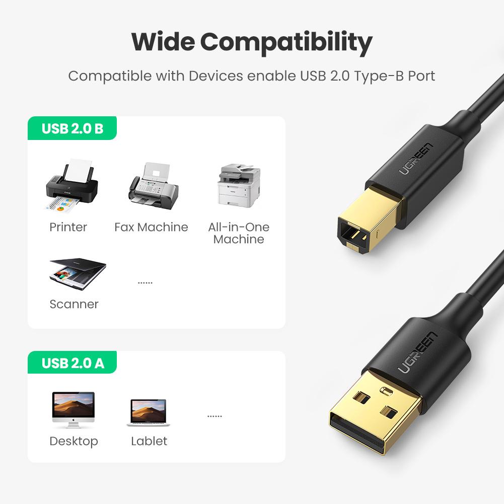 UGREEN USB 2.0 AM to BM Printer Cable