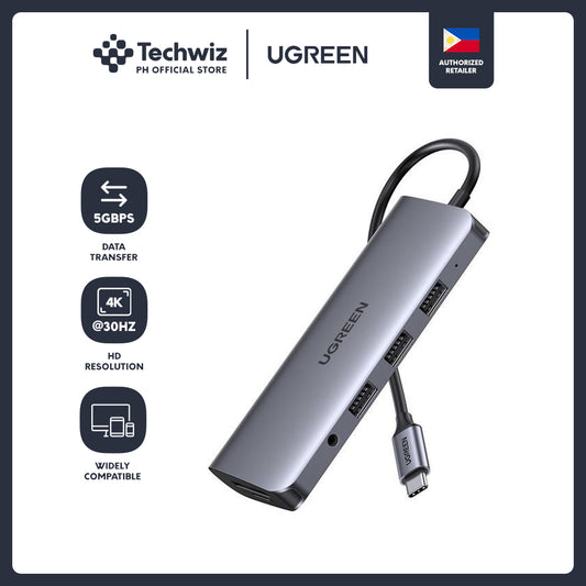 UGREEN USB-C 10 in 1 Hub (3 USB 3.0 + HDMI + VGA + RJ45 + TF + SF + SD + Audio Jack)