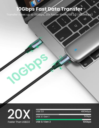 UGREEN USB-C to USB-C Cable, 240W Power Delivery USB C 3.1 Gen 2 10Gbps 4K Video Compatible