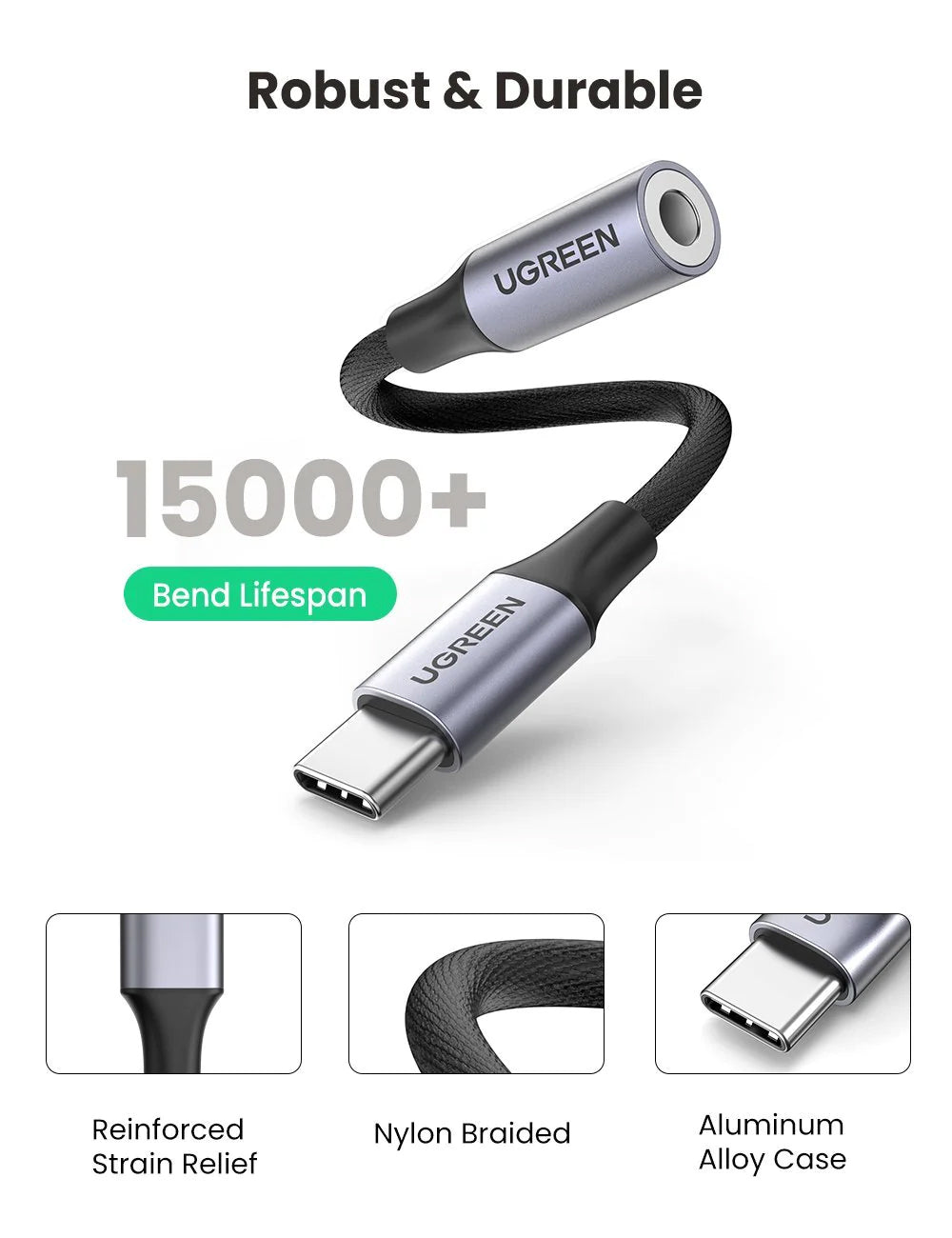 UGREEN USB C to 3.5mm Headphone Adapter for Android