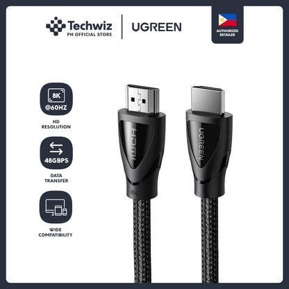 UGREEN 8K 3D 48Gbps HDR Ultra HD Braided HDMI 2.1 Cable