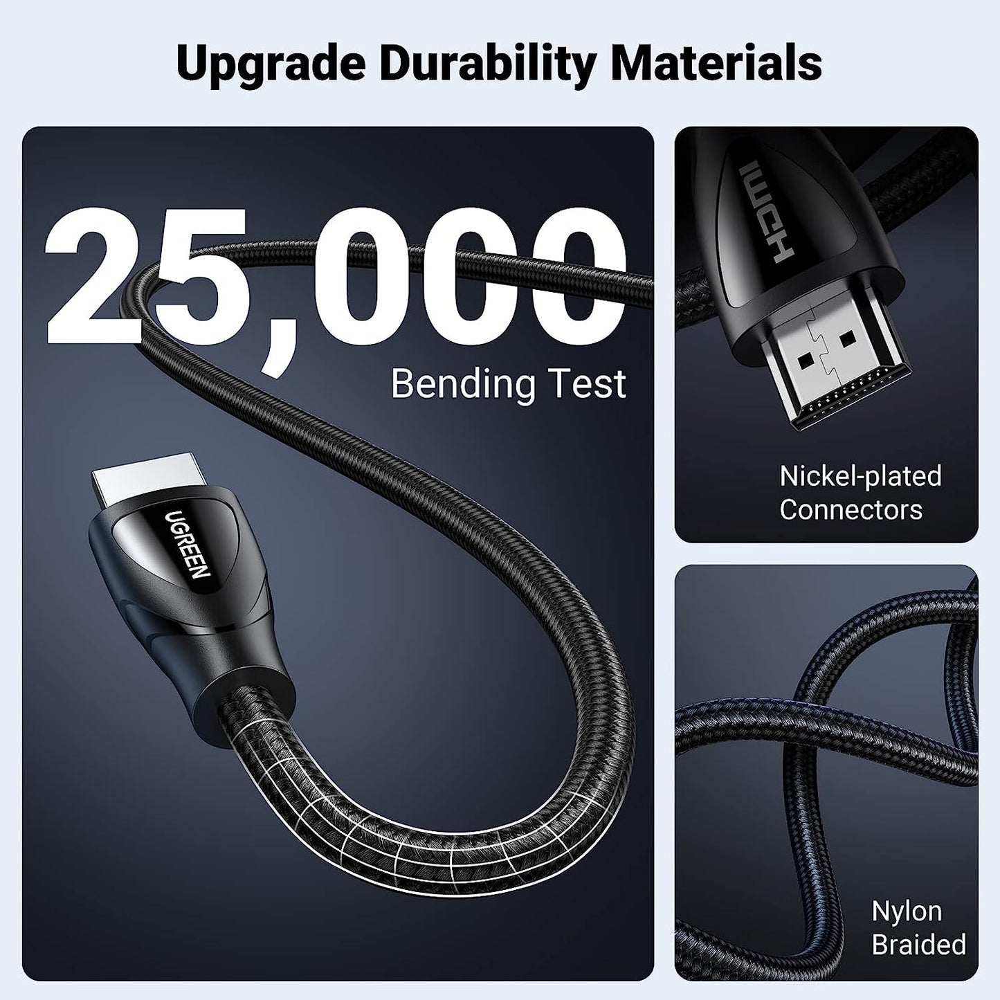 UGREEN 8K 3D 48Gbps HDR Ultra HD Braided HDMI 2.1 Cable